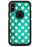 Dark Teal and White Polka Dots Pattern - iPhone X OtterBox Case & Skin Kits