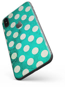 Dark Teal and White Polka Dots Pattern - iPhone X Skin-Kit