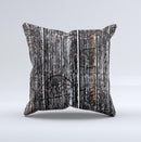 Dark Wood with Floral Pattern ink-Fuzed Decorative Throw Pillow