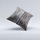 Dark Wood with Floral Pattern ink-Fuzed Decorative Throw Pillow