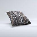 Dark Wood with Floral Pattern ink-Fuzed Decorative Throw Pillow