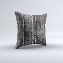 Dark Wood with Floral Pattern ink-Fuzed Decorative Throw Pillow