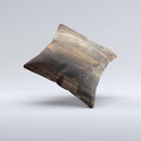 Dark Wooden Worn Planks ink-Fuzed Decorative Throw Pillow