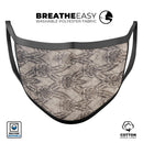 Decadent Draped Damask Pattern - Made in USA Mouth Cover Unisex Anti-Dust Cotton Blend Reusable & Washable Face Mask with Adjustable Sizing for Adult or Child