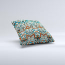 Decorative Blue & Red Aztec Pattern ink-Fuzed Decorative Throw Pillow
