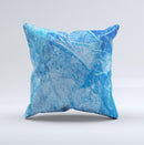 Deep Blue Ice Texture ink-Fuzed Decorative Throw Pillow
