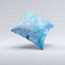 Deep Blue Ice Texture ink-Fuzed Decorative Throw Pillow