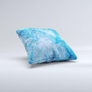 Deep Blue Ice Texture ink-Fuzed Decorative Throw Pillow