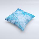 Deep Blue Ice Texture ink-Fuzed Decorative Throw Pillow