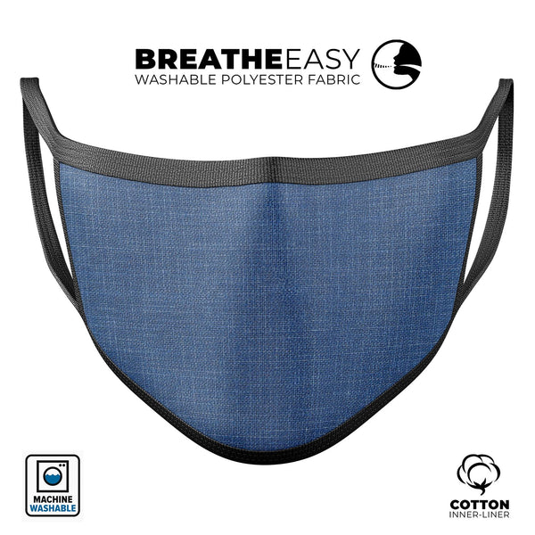 Deep Blue Sea Fabric - Made in USA Mouth Cover Unisex Anti-Dust Cotton Blend Reusable & Washable Face Mask with Adjustable Sizing for Adult or Child