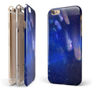 Deep Blue Unfocused Scratches iPhone 6/6s or 6/6s Plus 2-Piece Hybrid INK-Fuzed Case