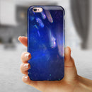 Deep Blue Unfocused Scratches iPhone 6/6s or 6/6s Plus 2-Piece Hybrid INK-Fuzed Case