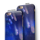Deep Blue Unfocused Scratches iPhone 6/6s or 6/6s Plus 2-Piece Hybrid INK-Fuzed Case
