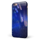 Deep Blue Unfocused Scratches iPhone 6/6s or 6/6s Plus 2-Piece Hybrid INK-Fuzed Case