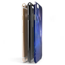 Deep Blue Unfocused Scratches iPhone 6/6s or 6/6s Plus 2-Piece Hybrid INK-Fuzed Case