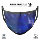 Deep Blue Unfocused Scratches - Made in USA Mouth Cover Unisex Anti-Dust Cotton Blend Reusable & Washable Face Mask with Adjustable Sizing for Adult or Child