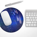 Deep Blue Unfocused Scratches// WaterProof Rubber Foam Backed Anti-Slip Mouse Pad for Home Work Office or Gaming Computer Desk