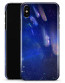 Deep Blue Unfocused Scratches - iPhone X Clipit Case