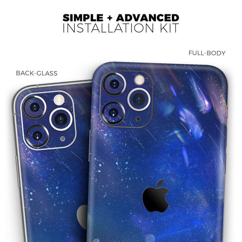 Deep Blue Unfocused Scratches - Skin-Kit compatible with the Apple iPhone 13, 13 Pro Max, 13 Mini, 13 Pro, iPhone 12, iPhone 11 (All iPhones Available)