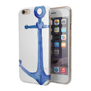 Deep Blue Watercolor Heart Anchor iPhone 6/6s or 6/6s Plus 2-Piece Hybrid INK-Fuzed Case