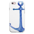 Deep Blue Watercolor Heart Anchor iPhone 6/6s or 6/6s Plus 2-Piece Hybrid INK-Fuzed Case