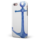Deep Blue Watercolor Heart Anchor iPhone 6/6s or 6/6s Plus 2-Piece Hybrid INK-Fuzed Case