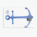 Deep Blue Watercolor Heart Anchor - Premium Protective Decal Skin-Kit for the Apple Credit Card