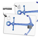 Deep Blue Watercolor Heart Anchor - Premium Protective Decal Skin-Kit for the Apple Credit Card