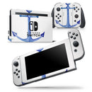 Deep Blue Watercolor Heart Anchor - Vinyl Skin Wrap for Nintendo Switch 2, OLED, Lite, Pro Controller, Wii & Classic Handhelds