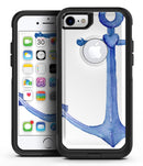 Deep Blue Watercolor Heart Anchor - iPhone 7 or 8 OtterBox Case & Skin Kits