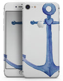 Deep Blue Watercolor Heart Anchor - Skin-kit for the iPhone 8 or 8 Plus