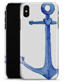 Deep Blue Watercolor Heart Anchor - iPhone X Clipit Case