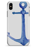 Deep Blue Watercolor Heart Anchor - iPhone X Clipit Case