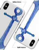 Deep Blue Watercolor Heart Anchor - iPhone X Clipit Case