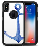 Deep Blue Watercolor Heart Anchor - iPhone X OtterBox Case & Skin Kits