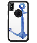 Deep Blue Watercolor Heart Anchor - iPhone X OtterBox Case & Skin Kits