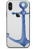 Deep Blue Watercolor Heart Anchor - iPhone X Skin-Kit