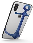 Deep Blue Watercolor Heart Anchor - iPhone X Skin-Kit