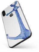 Deep Blue Watercolor Heart Anchor - iPhone X Skin-Kit