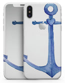 Deep Blue Watercolor Heart Anchor - iPhone X Skin-Kit
