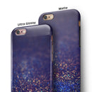 Deep Blue with Gold Shimmering Orbs of Light iPhone 6/6s or 6/6s Plus 2-Piece Hybrid INK-Fuzed Case