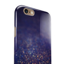 Deep Blue with Gold Shimmering Orbs of Light iPhone 6/6s or 6/6s Plus 2-Piece Hybrid INK-Fuzed Case