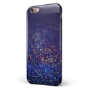 Deep Blue with Gold Shimmering Orbs of Light iPhone 6/6s or 6/6s Plus 2-Piece Hybrid INK-Fuzed Case