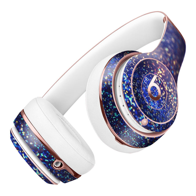 Deep Blue with Gold Shimmering Orbs of Light Full-Body Skin Kit for the Beats by Dre Solo 3 Wireless Headphones