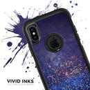 Deep Blue with Gold Shimmering Orbs of Light - Skin Kit for the iPhone OtterBox Cases