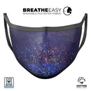Deep Blue with Gold Shimmering Orbs of Light - Made in USA Mouth Cover Unisex Anti-Dust Cotton Blend Reusable & Washable Face Mask with Adjustable Sizing for Adult or Child