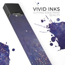 Deep Blue with Gold Shimmering Orbs of Light - Premium Decal Protective Skin-Wrap Sticker compatible with the Juul Labs vaping device