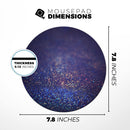 Deep Blue with Gold Shimmering Orbs of Light// WaterProof Rubber Foam Backed Anti-Slip Mouse Pad for Home Work Office or Gaming Computer Desk
