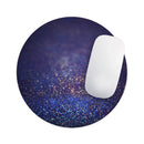 Deep Blue with Gold Shimmering Orbs of Light// WaterProof Rubber Foam Backed Anti-Slip Mouse Pad for Home Work Office or Gaming Computer Desk