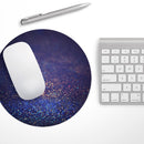 Deep Blue with Gold Shimmering Orbs of Light// WaterProof Rubber Foam Backed Anti-Slip Mouse Pad for Home Work Office or Gaming Computer Desk
